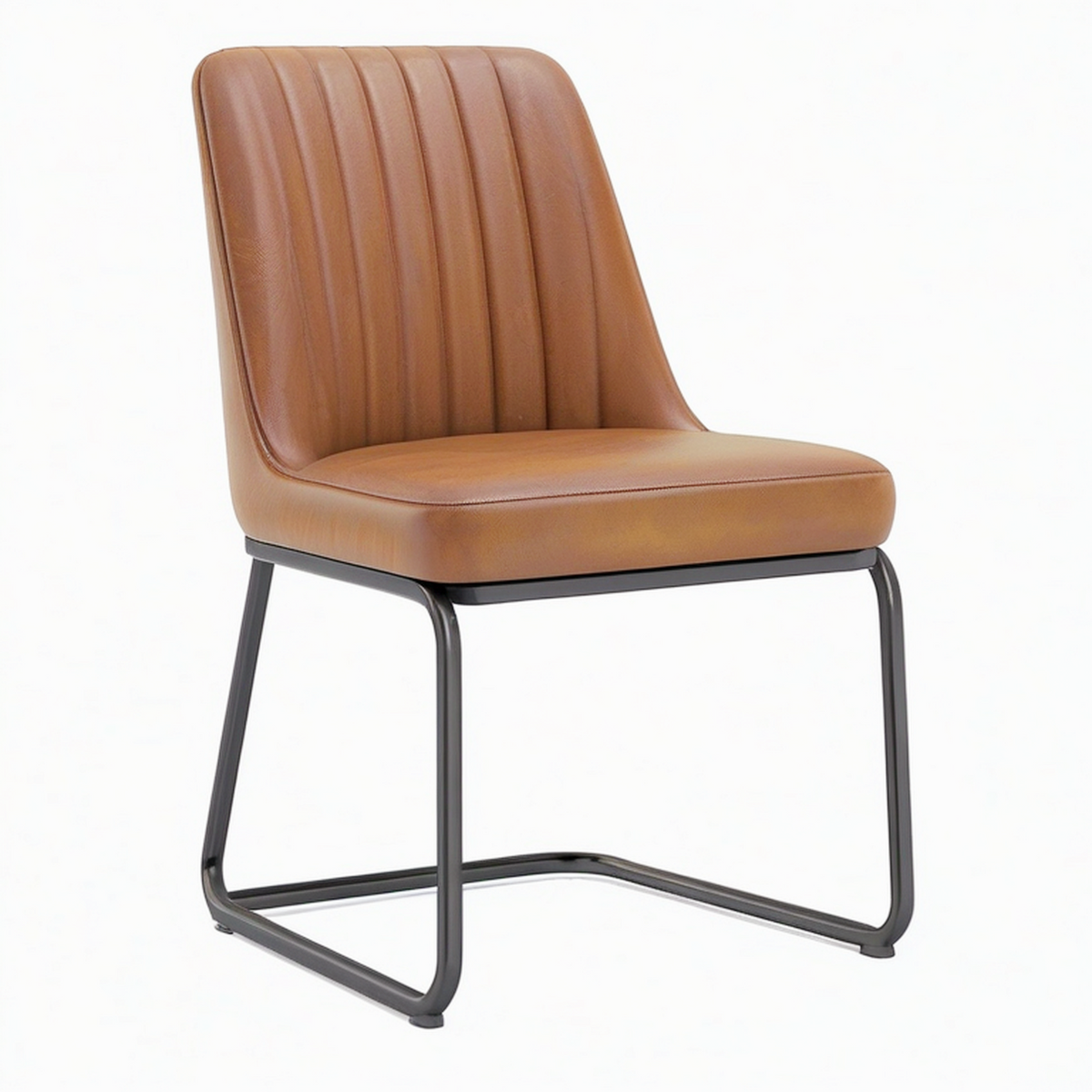 Chaise de salle à manger 53 x 61 x 85 cm aspect cuir marron style industriel