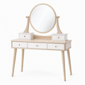 Coiffeuse avec miroir 120 x 45 x 145 cm bois blanc style scandinave